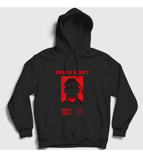Presmono Unisex Siyah Space Astroworld Travis Scott Kapüşonlu Sweatshirt 43310tt