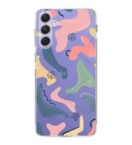 Samsung Galaxy A54 Uyumlu Kamera korumalı Kapak Abstract Tasarımlı  Şeffaf Kılıf