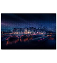 Cakapuzzle Köprü Kanal Üzerinde Şehir Yansıma 120 Parça Puzzle Yapboz MDF(Ahşap)