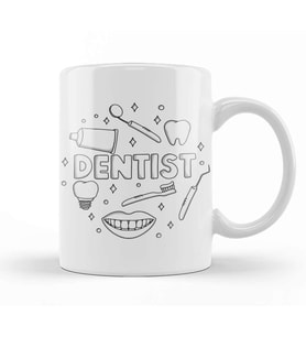 Dentist Diş Kupa Bardak Porselen