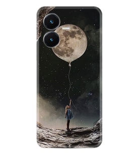 Vivo Y22S Kılıf Resimli Desenli Baskılı Silikon Moon Baloon 1368