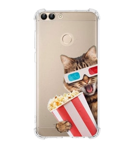 PrintiFy Huawei P Smart Uyumlu Kedi 1 Baskılı Şeffaf Köşe Korumalı Antişok Kılıf