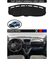 Fiat Doblo Airbagli 2007-2015 Için Uygun Torpido Koruma Halısı Siyah Kenar Renk Siyah
