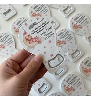 25adet Yeni Yaş Pembe Ayıcık Temalı Açacak Magnet Söz, Nişan, Nikah, Yenidoğan ve Yaş Magnet