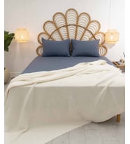 Koza Home Miel Krem Çift Kişilik Kenarı Ponponlu Battaniye 200x220 37100