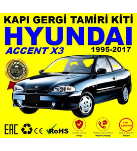 *Premium* Hyundai Accent Yumurta kasa x3 1995-2017 Kapı Gergisi Tamir Plastiği (4Kapı)