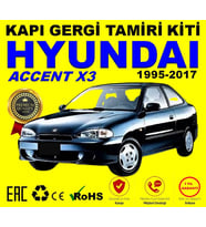 *Premium* Hyundai Accent Yumurta kasa x3 1995-2017 Kapı Gergisi Tamir Plastiği (4Kapı)