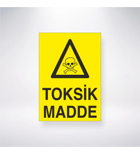 Toksik Madde 21x28 Arkası Yapışkanlı Levha