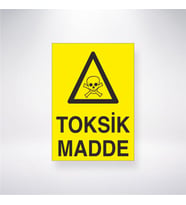 Toksik Madde 21x28 Arkası Yapışkanlı Levha