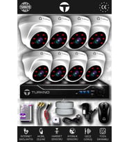 TURKNO 8 Kameralı Domia 8 İç Kamera Set HDD'siz Full HD Gece Görüşlü Güvenlik Kamerası Sistemi