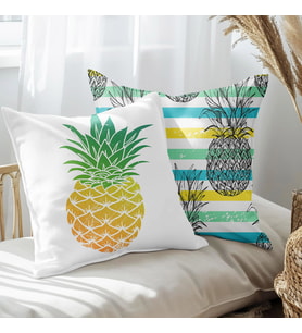eJOYA Ananas Tasarımlı 2'li Yastık İçi Ve Kırlent Kılıfı 45cm 113420