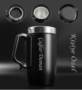 Kişiye Özel 280 ML Kulplu Çelik Bardak Termos