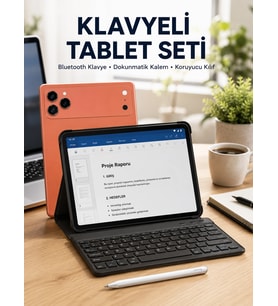 Klavyeli Tablet Pc Kalem Kılıf Ve Ekran Koruyucu Hediyeli Android Set