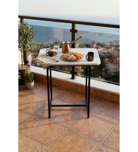 Bahçe Masası Minör 2 Kişilik Yemek Masası Şık Dayanıklı Balkon Cafe Bahçe Masa 9816 Atlantik Çam