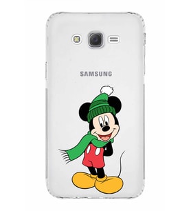Samsung Galaxy J7  Kamera Korumalı Kapak Mickey Mouse Tasarımlı  Şeffaf  Kılıf