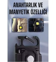 Anahtarlık Çok Amaçlı Mıknatıslı Taşınabilir Işık Led Şarjlı