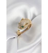 Model Gold Renk Zirkon Taşlı Kadın Yüzük TJ-BYK3934