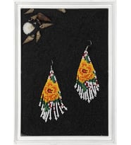 HANDMADE AYCİCEGİ MOTİFLİ TASARIM BONCUK KÜPE