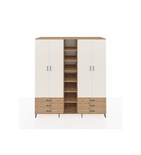 Kronos Dolap 13 Raflı 6 Çekmeceli 2 Askılı 220x59x243 Çam-Aytaşı/Çam