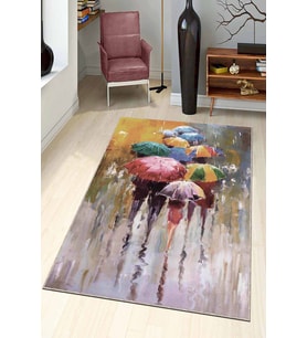 Renkli Kaymaz Tabanlı Dekoratif Modern Salon Halıları AR779 - 100 x 160 cm