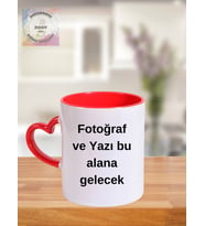 Kalp Kulplu Kişiye Özel Kupa Bardak