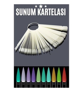 ModaCar 200 ADET BEYAZ Protez Jel Tırnak Eğitim ve Sunum Kartelası 717000