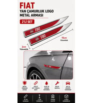 Fiat Metal Damla Desen Çamurluk Yan Çıtası Logo Amblem 2’li Set 15 CM