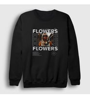 Presmono Unisex Siyah Flowers V2 Miley Cyrus Sweatshirt 400700tt