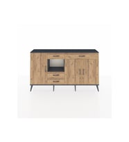 Arges Konsol 4 Raflı 4 Çekmeceli 3 Kapaklı 176x30x99 Antrasit-Çam