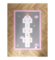 MEKTA HOME BEBEK VE ÇOCUK ODASI Unicorn ve Seksek Desenli Halı