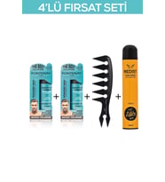 Fontenay Saç Şekillendirici Pudra Toz Wax Mat Effect X2 + Şekil Tarak'ı +Saç Spreyi 2 400ml 4'lü Set