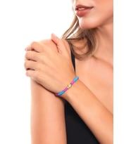 Kadın Altın Renk Balık Charm Detaylı Mavi & Mor Renk Fimo Bileklik