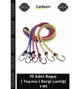 Özel Üretim Esnek Kancalı Dayanıklı Oto Eşya Sabitleme 10 Adet Bagaj Taşıma Gergi Lastiği 1 Mt