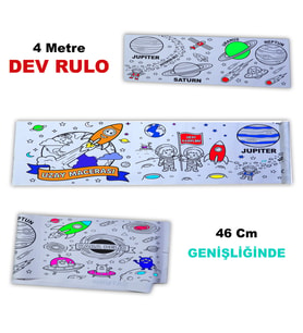 Boyama Kitabı Rulo Dev boy 4 metre Uzay Macerası