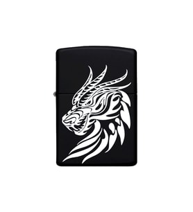 Ejderha Desenli Kişiye Özel İsimli Zippo Model Çakmak Benzinli Siyah Metal  Çakmak