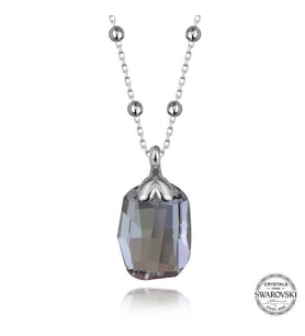 Swarovski Crystal Taşlı Top Zincir Baget Gümüş Kadın Kolye