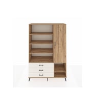 Hyperion Dolap 9 Raflı 3 Çekmeceli Tek Kapaklı  132x44x195 Çam-Çam/Aytaşı