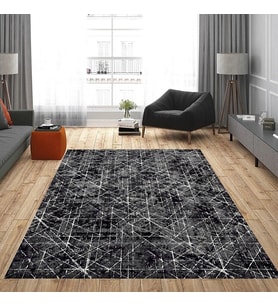 Rovigo Home Dijital Baskı Yıkanabilir Kaymaz Taban Salon Halısı Ve Yolluk RV155-FNL461 (Siyah)