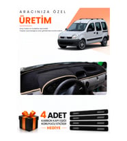 RENAULT KANGOO 2 AİRBAGSİZ (2004-2008) Uyumlu Torpido Koruma Örtüsü Oto Kılıfı - Siyah Bej