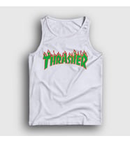 Presmono Unisex Beyaz Logo V4 Thrasher Atlet 278883tt (Beyaz)