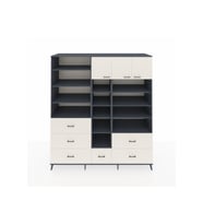 Kronos Dolap 17 Raflı 6 Çekmeceli 3 Kapaklı 220x59x243 Antrasit-Aytaşı/Aytaşı