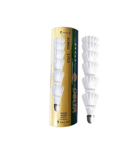 Delta Badminton Topu 6 Adet - Mantar Basli Badminton Malzemeleri SCM-602 Beyaz