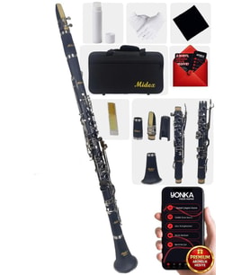 Midex BNS-6000 Sol Klarnet 6 Yüzüklü (Askı Çanta Kamış Bez Eldiven)