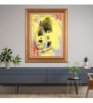 Altın Varaklı Çerçeveli Paspartulu Atatürk Tablo DC0953 (Gold)