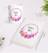 BK Gift Kişiye Özel İsimli Beyaz Defter Kalem Kupa Seti-7