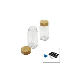 12 PCS TAKIM KARE CAM BAHARATLIK - TUZLUK BAMBU KAPAKLI (5343)