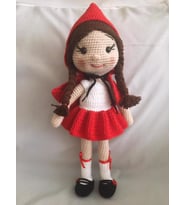 Kırmızı Başlıklı Kız Amigurumi Organik Oyuncak