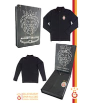 Galatasaray Orijinal Lisanslı Siyah Balıkçı Yaka Sweat Kişiye Özel Ahşap Kutulu