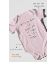 Canım Babam İlk Babalar Günün Kutlu Olsun Baskılı Bebek Zıbını – Çıtçıtlı Body 8 Renk  %100 Pamuk Kısa Kol (Bebek Pembesi)