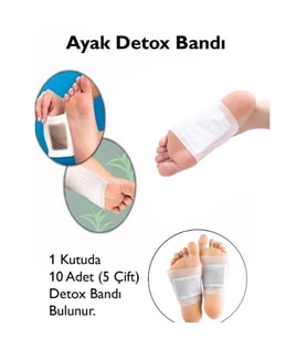 Detox Ayak Bandı Toksin Ayak Bantı Ayak Detoks Bandı Ayak Detoksu 10 Adet Detox Bant 5 Çift (Doğal Beyaz)